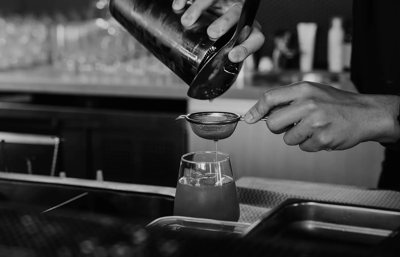 Cocktail craftsmanship behind the bar at Times of India